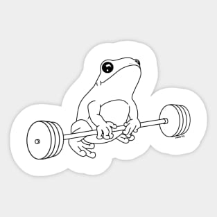 Weight Lifter Frog Sticker